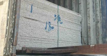 廊坊 芝麻白花岗岩石材3.0公分光面毛板装柜出货