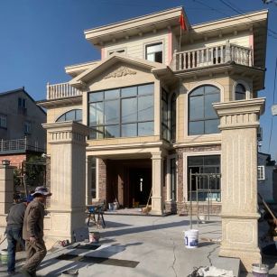 廊坊 黄金麻花岗岩荔枝面别墅外墙干挂私家专属