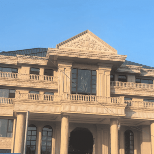 廊坊黄金麻别墅外墙干挂石材效果示例