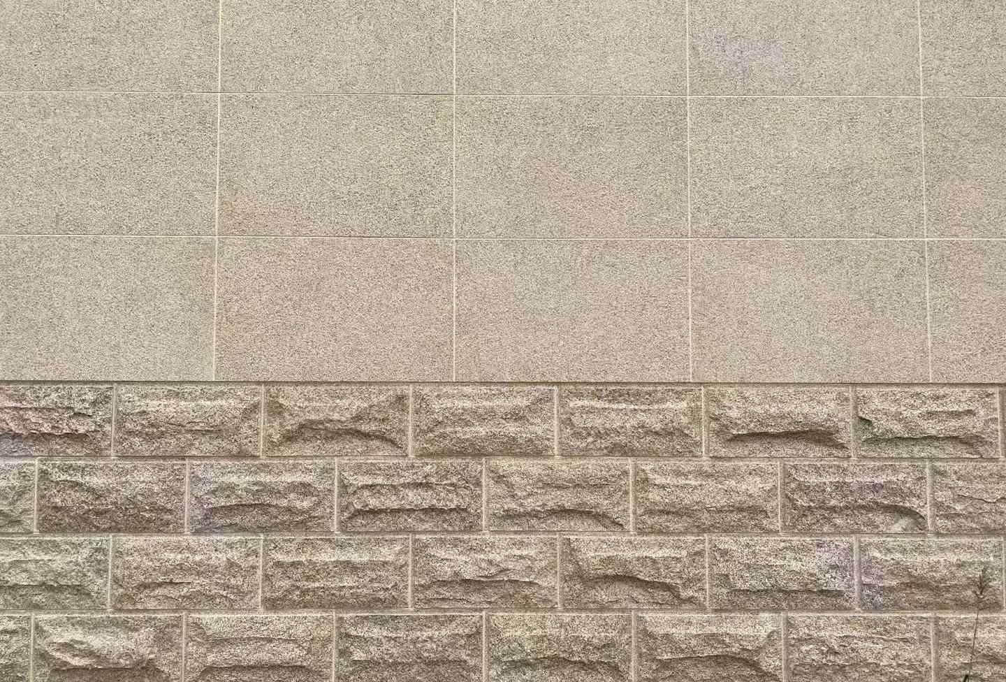 廊坊 黄金麻自然面蘑菇石配荔枝面干挂