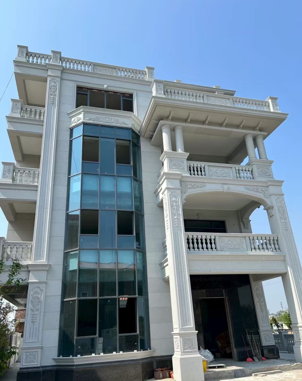 廊坊 白麻花岗岩别墅外墙干挂效果展示