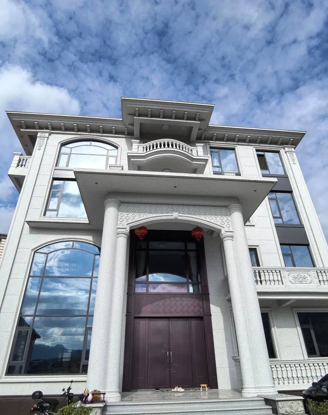 廊坊白麻别墅外墙干挂石材效果示例