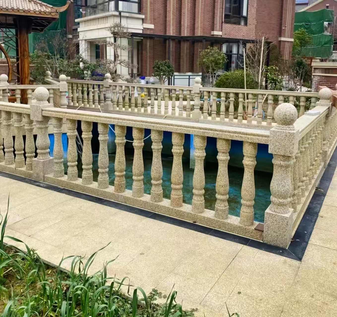 廊坊黄金麻花岗岩石材栏杆，扶手，将军柱，花瓶柱