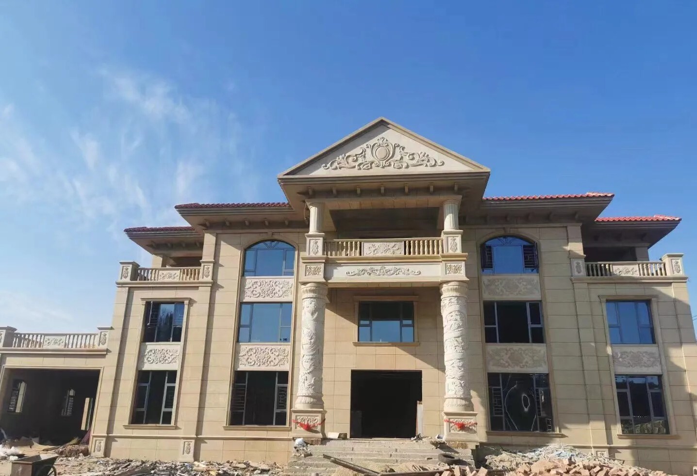 廊坊 黄金麻花岗岩别墅外墙干挂