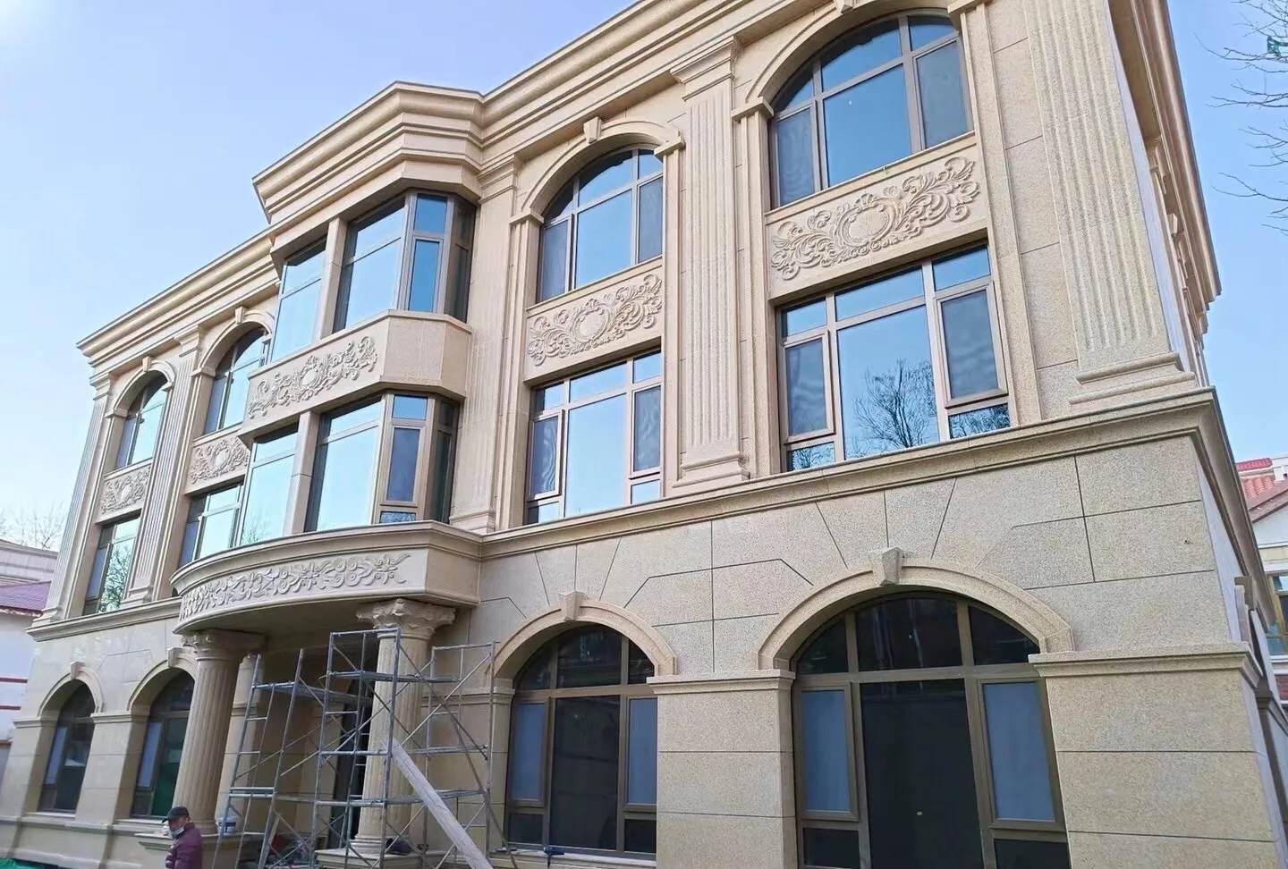 廊坊 黄金麻花岗岩别墅外墙干挂