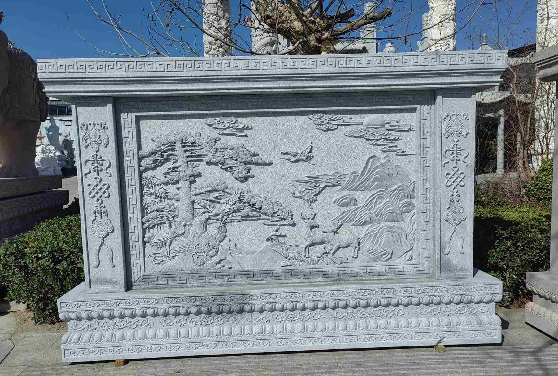 廊坊 芝麻白大型照壁，屏风，影壁